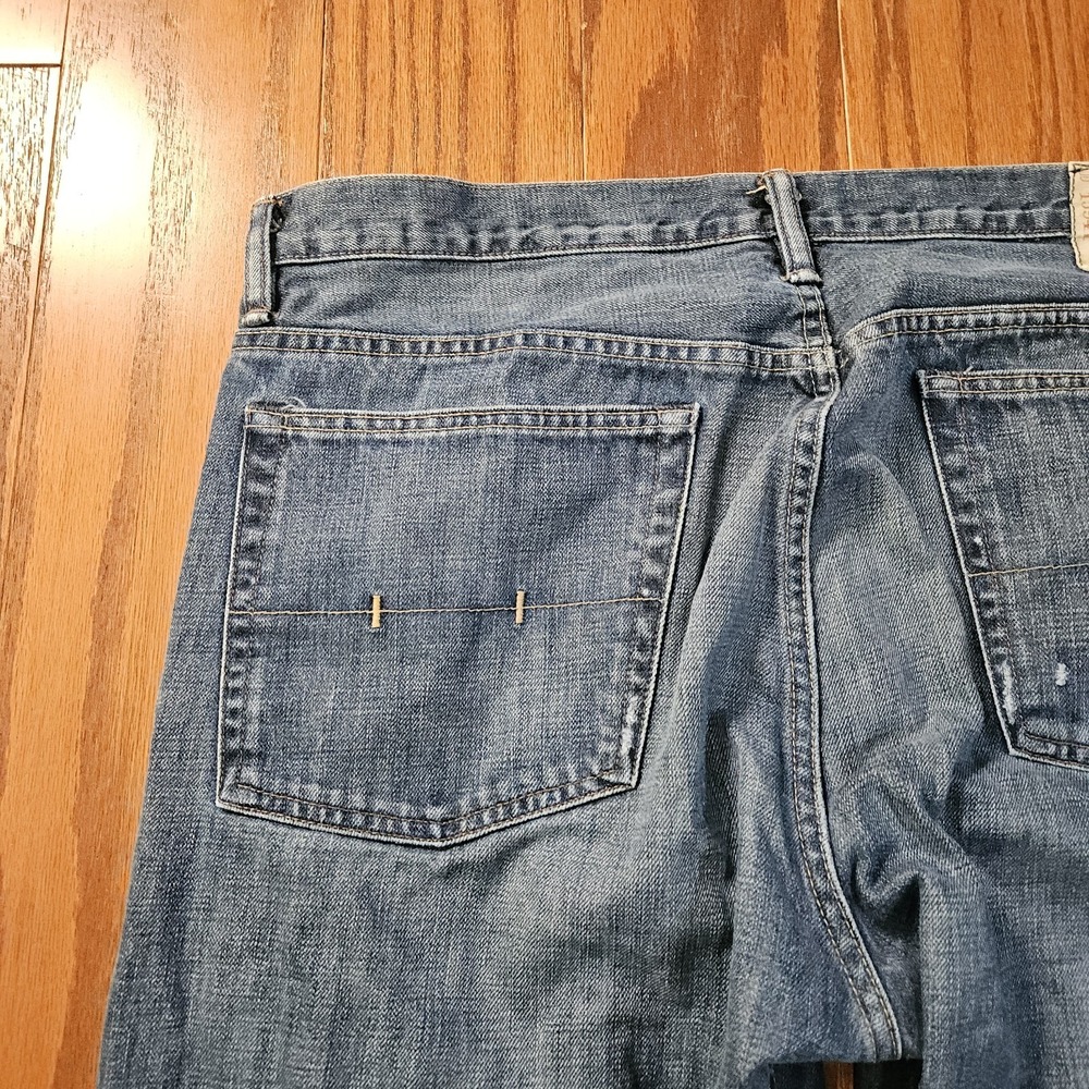 Polo Ralph Lauren Mens Straight Leg Distressed Medium Wash Denim Jeans 36x30 - Picture 5 of 11